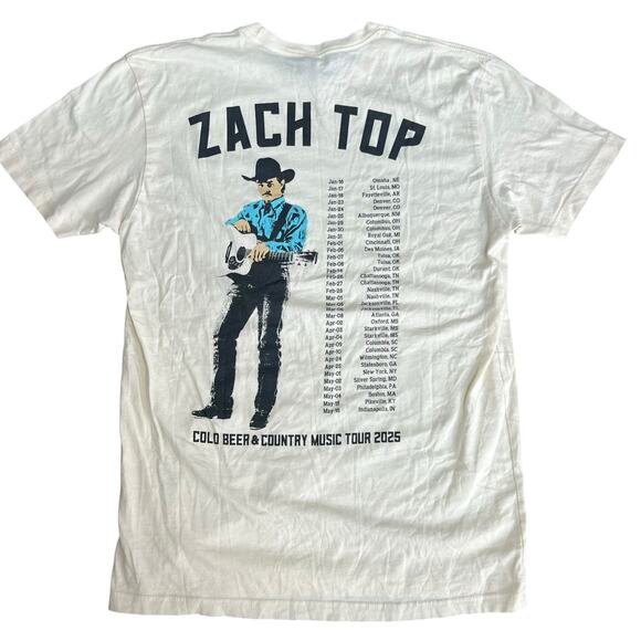Zach Top Cold Beer And Country Music 2025 Tour Dates T-Shirt Size M Band Tee - Picture 1 of 9
